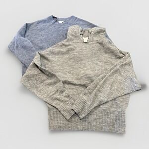 H&M Lot Bundle size S Gray & Blue knit sweater pullover bundle set of 2